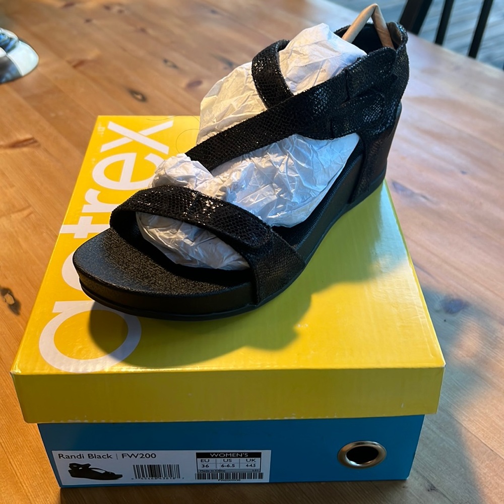 Aetrex Randi Black Sandals Size 6 / EU 36
